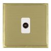Linea-Scala CFX Satin Brass Frame/Satin Brass Front 1 gang Isolated TV 1in/1out White