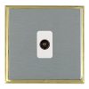 Linea-Scala CFX Satin Brass Frame/Satin Steel Front 1 gang Isolated TV 1in/1out White