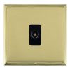 Linea-Scala CFX Polished Brass Frame/Polished Brass Front 1 gang Non-Isolated Television 1in/1out Black
