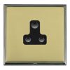Linea-Scala CFX Black Nickel Frame/Polished Brass Front 1 gang 5A Unswitched Socket Black