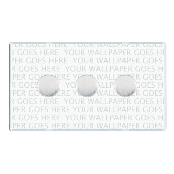 Perception CFX Clear 3 gang 250W LED 2 Way Push On/Off Rotary Dimmer Satin Chrome Minimum Load = 5W(LED) Maximum Load = 250W(LED) Trailing Edge / 150W(LED) Leading Edge per gang