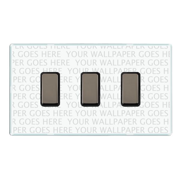 Perception CFX Clear 3 gang Multi-Way Touch Slave Controller Black Nickel/Black
