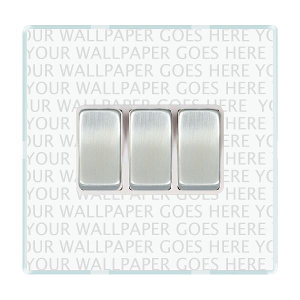Perception CFX Clear 3 gang 10AX 2 Way Rocker Satin Chrome/White