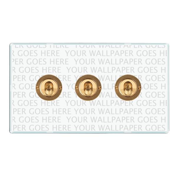 Perception CFX Clear 3 gang 20AX 2 Way Toggle Satin Brass