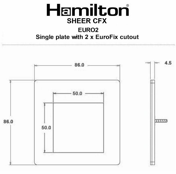 Sheer CFX EuroFix Copper Bronze Single Plate complete with 2 EuroFix Apertures 50x50mm and Grid