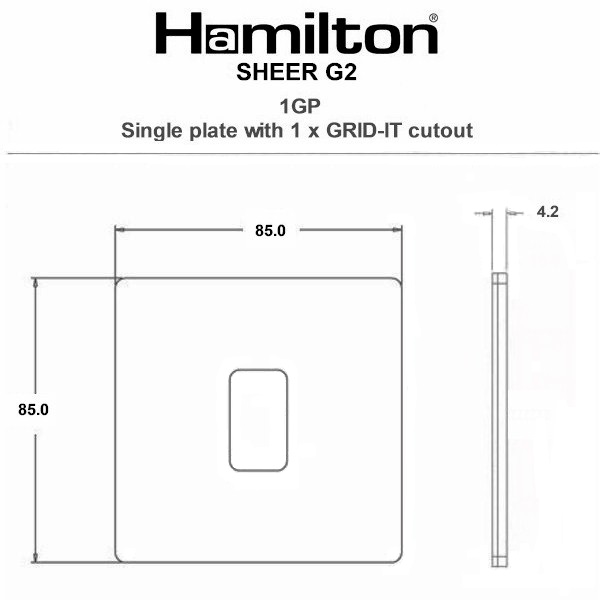 Sheer G2 GRID-IT Anthra Gray 1 Gang Grid Fix Aperture Plate with Grid