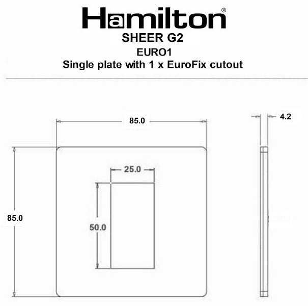 Sheer G2 EuroFix Anthra Gray Single Plate complete with 1 EuroFix Aperture 25x50mm and Grid