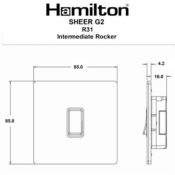 Sheer G2 Anthra Gray 1 gang 10AX Intermediate Rocker Anthra Gray/Quartz Grey