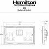 Cheriton Georgian Polished Brass 2 gang 13A Double Pole Switched Socket White/White - Image 2