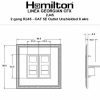 Linea-Georgian CFX Polished Brass Frame/Satin Brass Front 2 gang RJ45 CAT 5E Outlet - Unshielded Black - Image 2