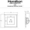 Linea-Rondo CFX Satin Brass Frame/Satin Brass Front 1 gang 15A 110V AC American Unswitched Socket Black - Image 2