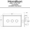 Linea-Tetra CFX Satin Brass Frame/Satin Brass Front 3 gang 250W LED 2 Way Push On/Off Rotary Dimmer Satin Brass