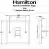 Woods Chamfered Medium Oak 1 gang Telephone Master White - Image 2