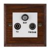 Woods Chamfered Antique Mahogany Non-Isolated TV+FM+SAT Triplexer 1in/3out (DAB Compatible) White