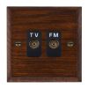 Woods Chamfered Antique Mahogany Isolated TV/FM Diplexer 1in/2out Black