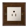 Woods Chamfered Dark Oak 1 gang 15A 110V AC American Unswitched Socket White