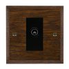 Woods Chamfered Dark Oak 1 gang Non-Isolated TV (Male) (DAB Compatible) Black