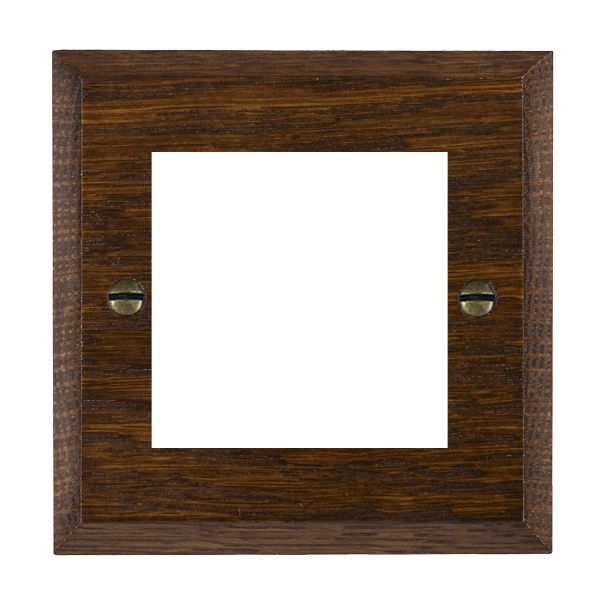Woods Chamfered EuroFix Dark Oak Single Plate complete with 2 EuroFix Apertures 50x50mm and Grid