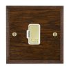Woods Chamfered Dark Oak 1 gang 13A Fuse Only Polished Brass/White