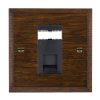 Woods Chamfered Dark Oak 1 gang RJ45 CAT 5E Outlet - Unshielded Black