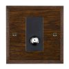 Woods Chamfered Dark Oak 1 gang Isolated Satellite Black