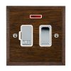 Woods Chamfered Dark Oak 1 gang 13A Double Pole Fused Spur and Neon Bright Chrome/White