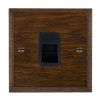 Woods Chamfered Dark Oak 1 gang Telephone Master Black
