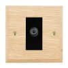 Woods Chamfered Light Oak 1 gang Non-Isolated Digital Satellite (DAB Compatible) Black