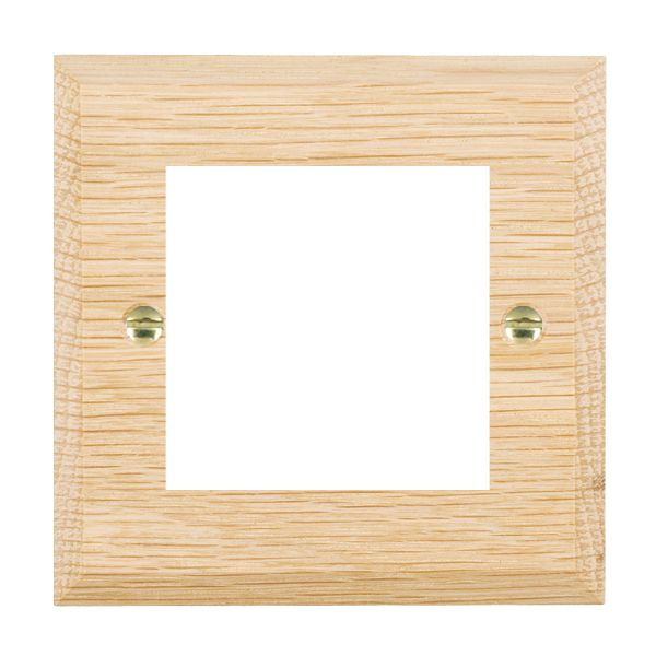 Woods Chamfered EuroFix Light Oak Single Plate complete with 2 EuroFix Apertures 50x50mm and Grid