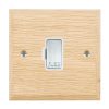 Woods Chamfered Light Oak 1 gang 13A Fuse Only Satin Chrome/White