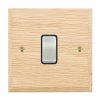 Woods Chamfered Light Oak 1 gang 10AX Intermediate Rocker Satin Chrome/Black