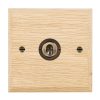 Woods Chamfered Light Oak 1 gang 20AX Intermediate Toggle Antique Brass