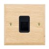 Woods Chamfered Light Oak 1 gang Telephone Master Black