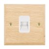 Woods Chamfered Light Oak 1 gang Telephone Slave White
