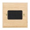 Woods Chamfered Light Oak 1 gang 10A Triple Pole Rocker Black/Black