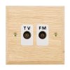 Woods Chamfered Light Oak Isolated TV/FM Diplexer 1in/2out White