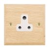 Woods Chamfered Light Oak 1 gang 5A Unswitched Socket White
