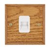 Woods Chamfered Medium Oak 1 gang Telephone Master White