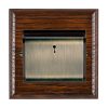 Woods Ovolo Antique Mahogany 1 gang 10A (6AX) Card Switch On/Off with Blue LED Locator Antique Brass/Black