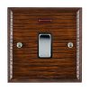 Woods Ovolo Antique Mahogany 1 gang 20AX Double Pole Rocker and Neon Bright Chrome/Black