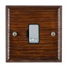 Woods Ovolo Antique Mahogany 1 gang 13A Fuse Only Bright Chrome/Black