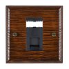Woods Ovolo Antique Mahogany 1 gang RJ45 CAT 5E Outlet - Unshielded Black