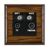 Woods Ovolo Dark Oak Non-Isolated TV+FM+SAT1+SAT2 Quadplexer 2in/4out (DAB Compatible) Black