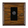 Woods Ovolo Dark Oak 1 gang Non-Isolated Digital Satellite (DAB Compatible) Black