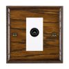 Woods Ovolo Dark Oak 1 gang Non-Isolated TV (Male) (DAB Compatible) White