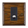 Woods Ovolo Dark Oak 1 gang Non-Isolated Satellite Black