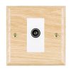 Woods Ovolo Light Oak 1 gang Non-Isolated TV (Female) (DAB Compatible) White