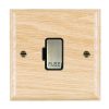 Woods Ovolo Light Oak 1 gang 13A Fuse Only Antique Brass/Black