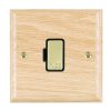Woods Ovolo Light Oak 1 gang 13A Fuse Only Polished Brass/Black