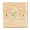 Woods Ovolo Light Oak 1 gang 13A Fuse Only Polished Brass/White
